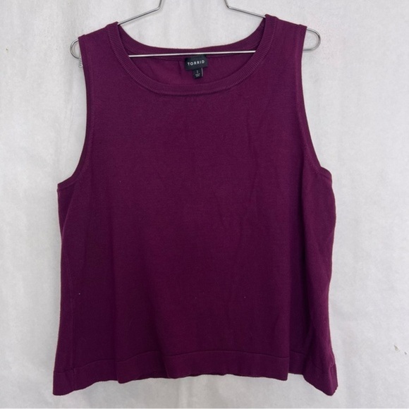 Torrid Plus Size Sleeveless Tank Top Deep Purple Soft Rayon Blend Size 2 - Picture 1 of 5